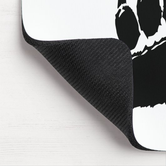 Shiny Black Bar Paw Print Mousepad (Ecke)