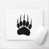 Shiny Black Bar Paw Print Mousepad (Mit Mouse)