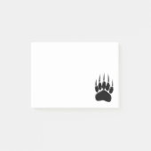 Shiny Black Bar Paw Print Post-it Notes Klebezettel (Vorderseite)