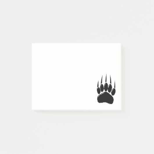 Shiny Black Bar Paw Print Post-it Notes Klebezettel (Vorderseite)