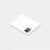 Shiny Black Bar Paw Print Post-it Notes Klebezettel (angewinkelt)