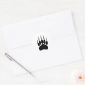 Shiny Black Bar Paw Print Runder Aufkleber (Umschlag)