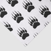 Shiny Black Bar Paw Print Seidenpapier (Detail)