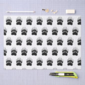 Shiny Black Bar Paw Print Seidenpapier (Handwerk)