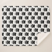 Shiny Black Bar Paw Print Sherpadecke (Vorderseite (Horizontal))