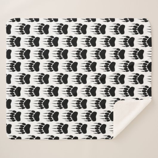 Shiny Black Bar Paw Print Sherpadecke (Vorderseite (Horizontal))