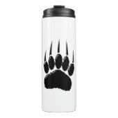 Shiny Black Bar Paw Print Thermosbecher (Vorderseite)