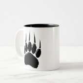 Shiny Black Bar Paw Print Zweifarbige Tasse (Vorderseite Links)