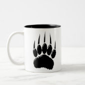 Shiny Black Bar Paw Print Zweifarbige Tasse (Links)