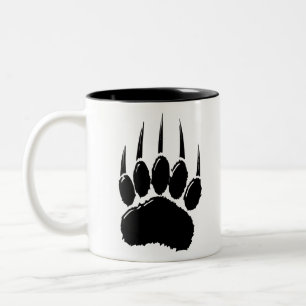Shiny Black Bar Paw Print Zweifarbige Tasse