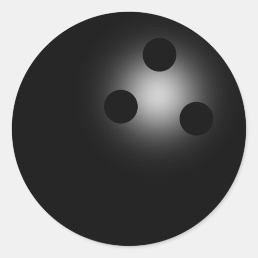 Shiny Black Bowling Ball Bowlers Umschlag Aufklebe Runder Aufkleber (Vorderseite)