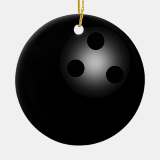 Shiny Black Bowling Ball Bowlers Weihnachten Keramikornament (Vorne)