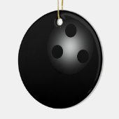 Shiny Black Bowling Ball Bowlers Weihnachten Keramikornament (Links)
