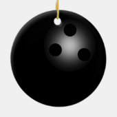 Shiny Black Bowling Ball Bowlers Weihnachten Keramikornament (Hinten)