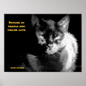 Shiny Black Cat mit Sprichwort Poster (Vorne)