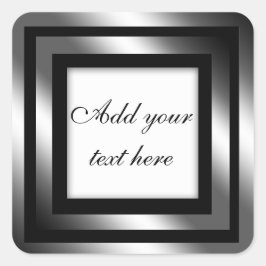 Shiny Black Geschenkaufkleber Quadratischer Aufkleber
