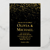 Shiny Black Gold Foil Piazza della Riforma Krawatt Folieneinladung (Vorderseite)