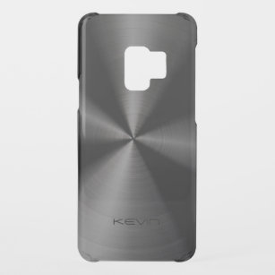 Shiny Black Metallic Stainless Steel Look Uncommon Samsung Galaxy S9 Hülle