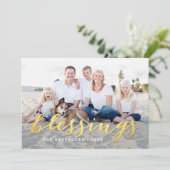 Shiny Blessing Holiday Foto Card Feiertagskarte (Stehend Vorderseite)