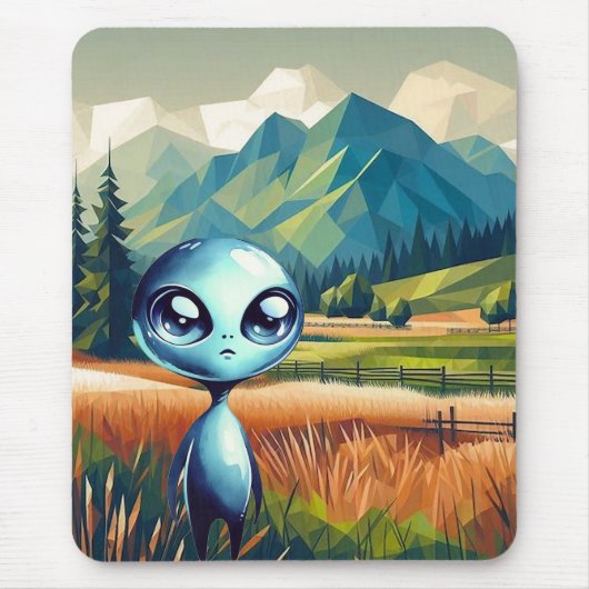Shiny Blue Alien Mousepad (Vorne)
