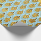 Shiny Blue Aquamarin Glitzer Mermaid Fischskalen Geschenkpapier (Ecke)