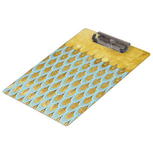 Shiny Blue Aquamarin Glitzer Mermaid Fischskalen Klemmbrett