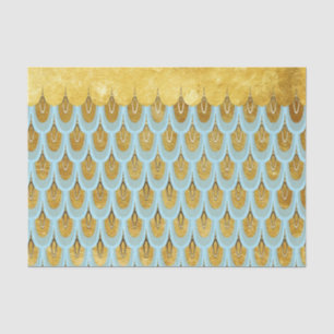Shiny Blue Aquamarin Glitzer Mermaid Fischskalen Seidenpapier