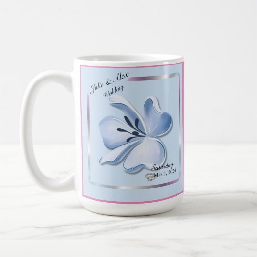 Shiny Blue Blume Wedding Kaffeetasse (Links)