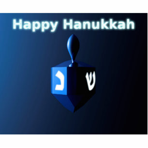 Shiny Blue Chanukkah Dreidel Fotoskulptur Magnet