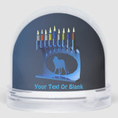 Shiny Blue Chanukkah Menorah - С а с ч т и лв ойХ Schneekugeln (Rückseite)