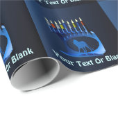 Shiny Blue Chanukkah Menorah Geschenkpapier (Rolleneckpunkt)