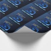 Shiny Blue Chanukkah Menorah Geschenkpapier (Ecke)