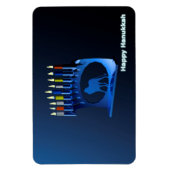 Shiny Blue Chanukkah Menorah Magnet (Vertikal)