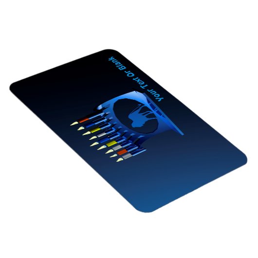 Shiny Blue Chanukkah Menorah Magnet (Rechte Seite)