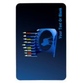 Shiny Blue Chanukkah Menorah Magnet (Vertikal)