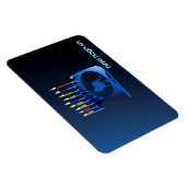 Shiny Blue Chanukkah Menorah Magnet (Rechte Seite)
