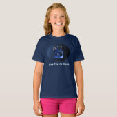 Shiny Blue Chanukkah Menorah T-Shirt (Vorne ganz)