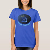 Shiny Blue Chanukkah Menorah T-Shirt (Vorderseite)