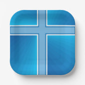 Shiny Blue Cross Pappteller (Vorderseite)