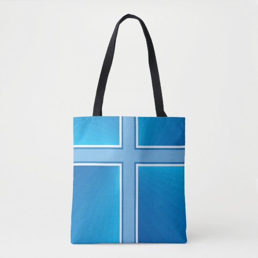 Shiny Blue Cross Tote Bag Tasche (Vorderseite)