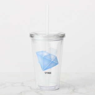Shiny Blue Diamond Carat Acryltrinkbecher