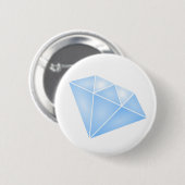 Shiny Blue Diamond Carat Button (Vorne & Hinten)