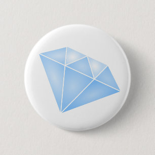 Shiny Blue Diamond Carat Button