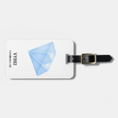 Shiny Blue Diamond Carat Gepäckanhänger (Vorderseite horizontal)