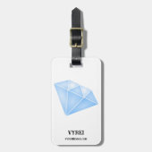 Shiny Blue Diamond Carat Gepäckanhänger (Vorderseite vertikal)