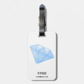 Shiny Blue Diamond Carat Gepäckanhänger (Rückseite vertikal)