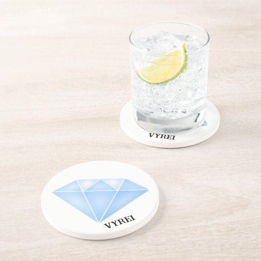 Shiny Blue Diamond Carat Getränkeuntersetzer (Seite)