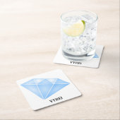 Shiny Blue Diamond Carat Rechteckiger Pappuntersetzer (Vor Ort)