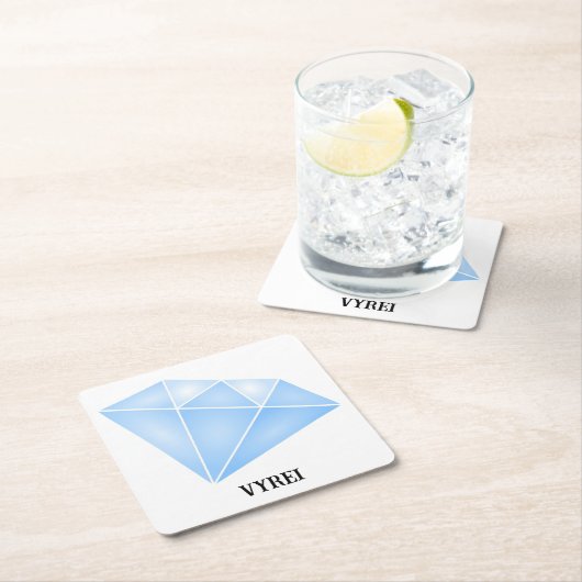 Shiny Blue Diamond Carat Rechteckiger Pappuntersetzer (Vor Ort)