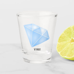 Shiny Blue Diamond Carat Schnapsglas